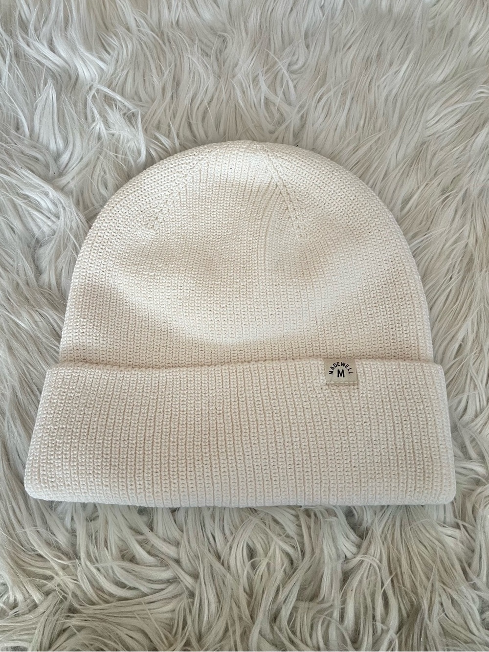 {Madewell} Cuffed Knit Beanie Hat in Antique Cream - NWT